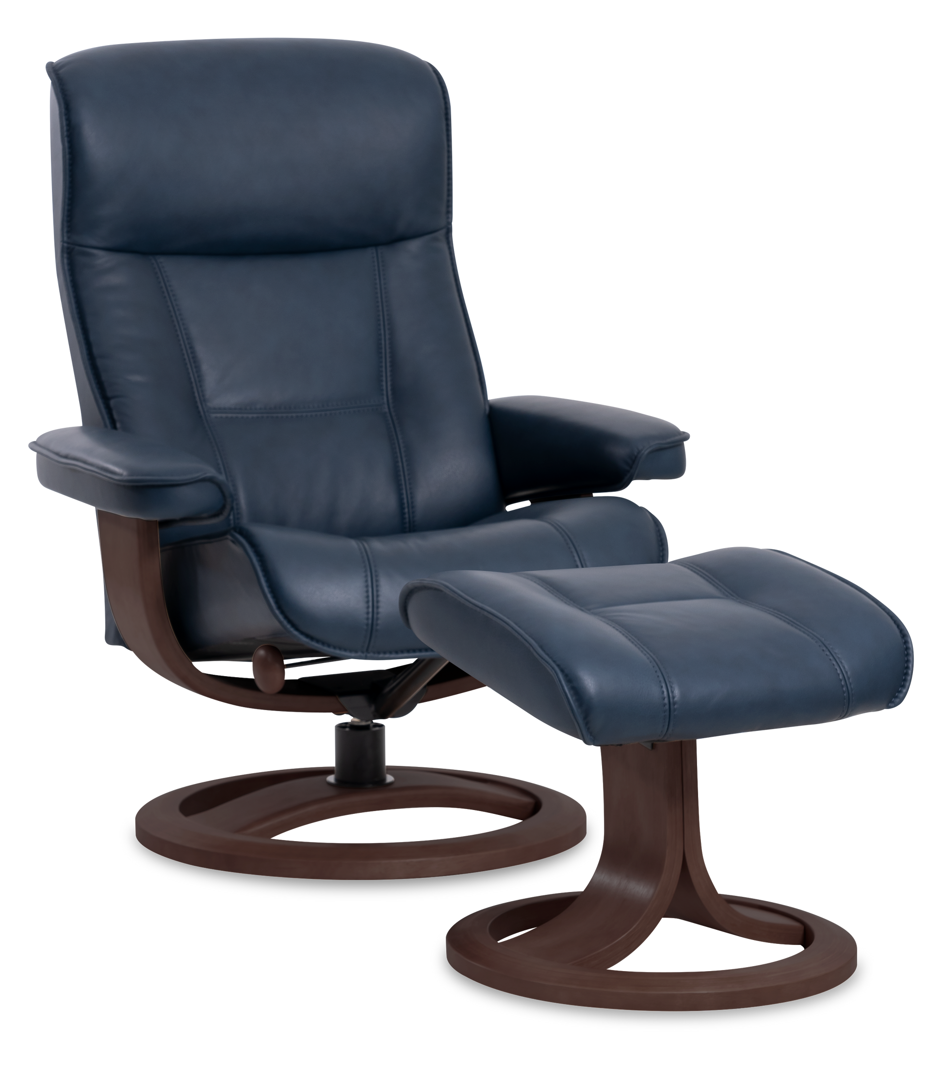 Nordic 21 Chair and Ottoman- Pacific Leather/Espresso Base - Chapin Furniture