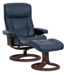 Nordic 21 Chair and Ottoman- Pacific Leather/Espresso Base - Chapin Furniture