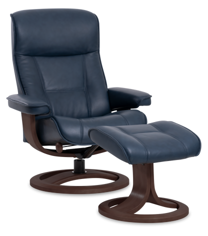 Nordic 21 Chair and Ottoman- Pacific Leather/Espresso Base - Chapin Furniture