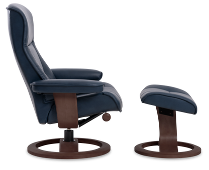 Nordic 21 Chair and Ottoman- Pacific Leather/Espresso Base - Chapin Furniture