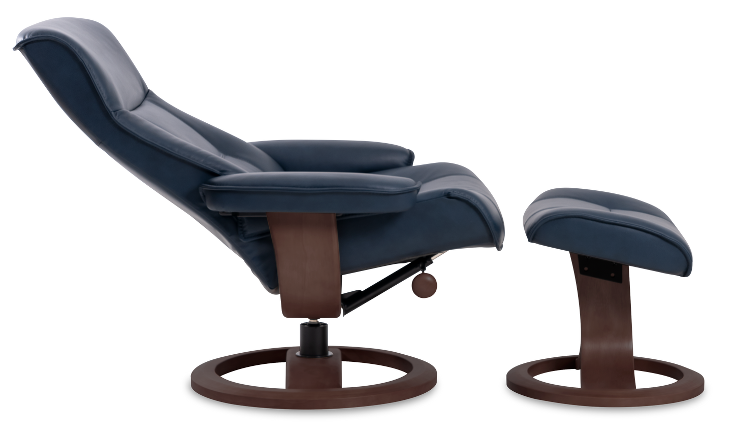 Nordic 21 Chair and Ottoman- Pacific Leather/Espresso Base - Chapin Furniture