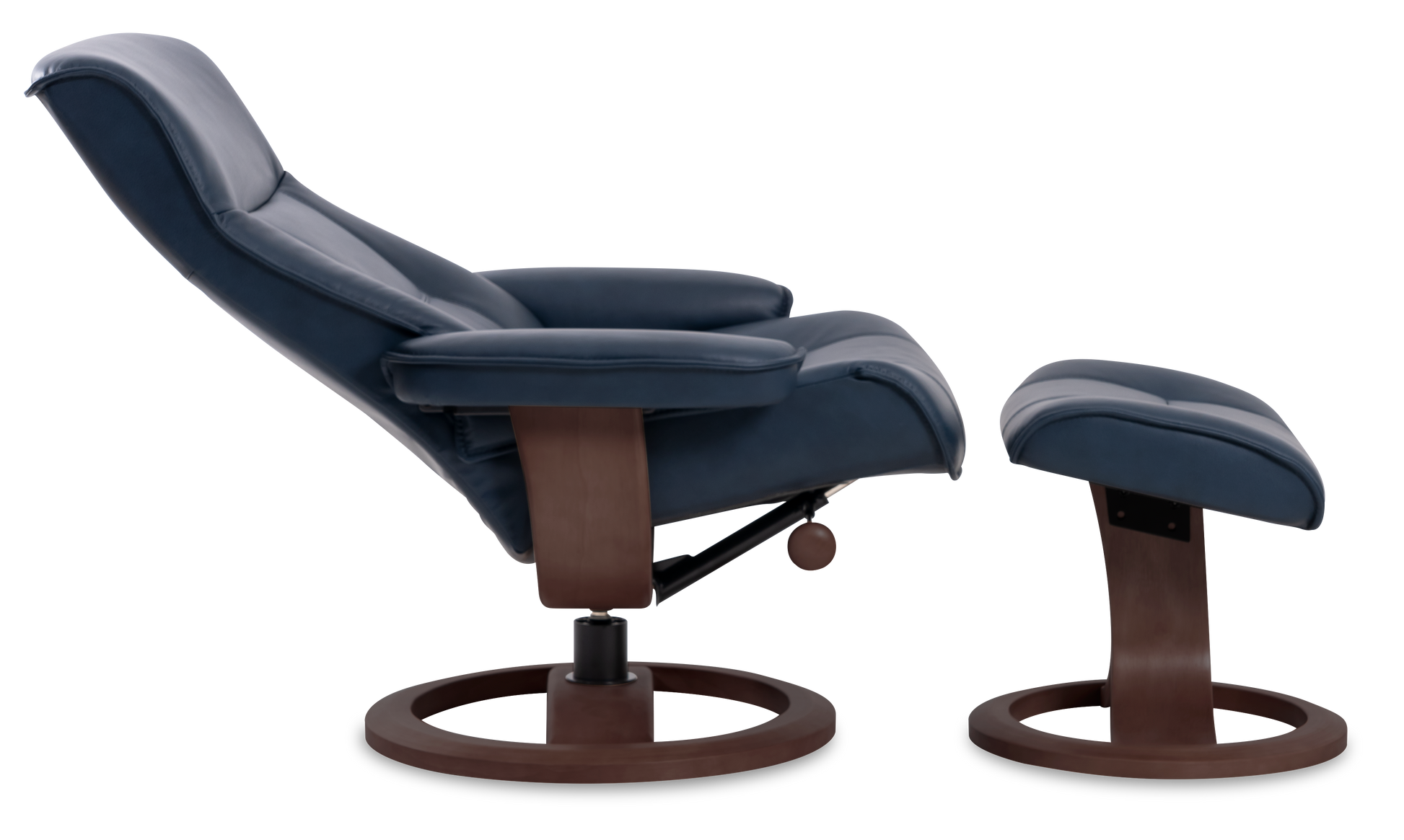 Nordic 21 Chair and Ottoman- Pacific Leather/Espresso Base - Chapin Furniture