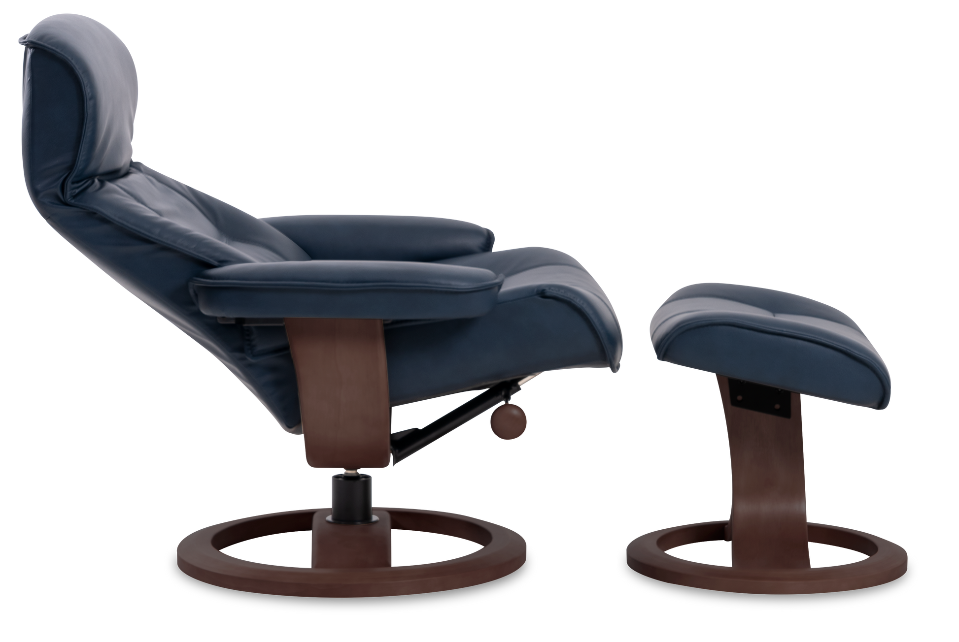 Nordic 21 Chair and Ottoman- Pacific Leather/Espresso Base - Chapin Furniture