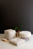 Pearl Boucle Stool with Wooden Legs - Chapin Furniture