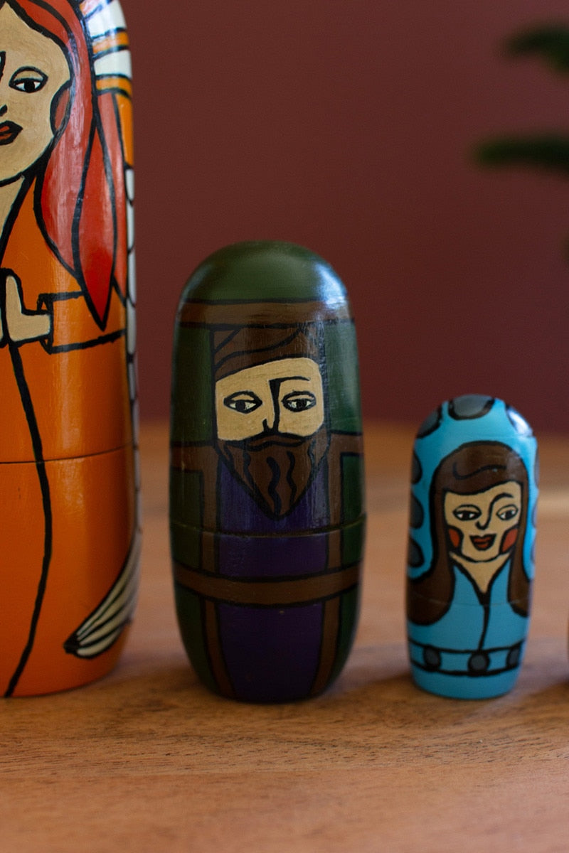 Set of 5 Wooden Nativity Nesting Dolls - Chapin Furniture