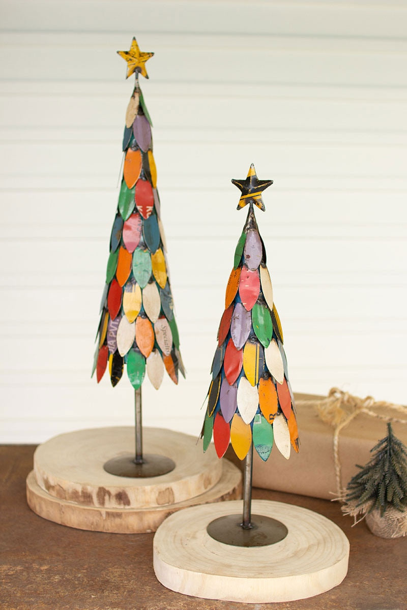 Set of 2 Recycled Iron Christmas Trees - Thumbnail 2