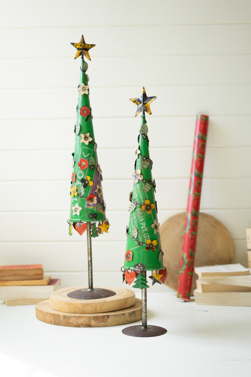 Set of 2 Recycled Iron Christmas Trees - Thumbnail 5