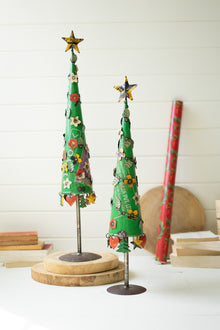 Set of 2 Recycled Iron Christmas Trees - Chapin Furniture