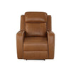 Bassett Club Level Norwood Power Motion Recliner in Tan Leather - Chapin Furniture