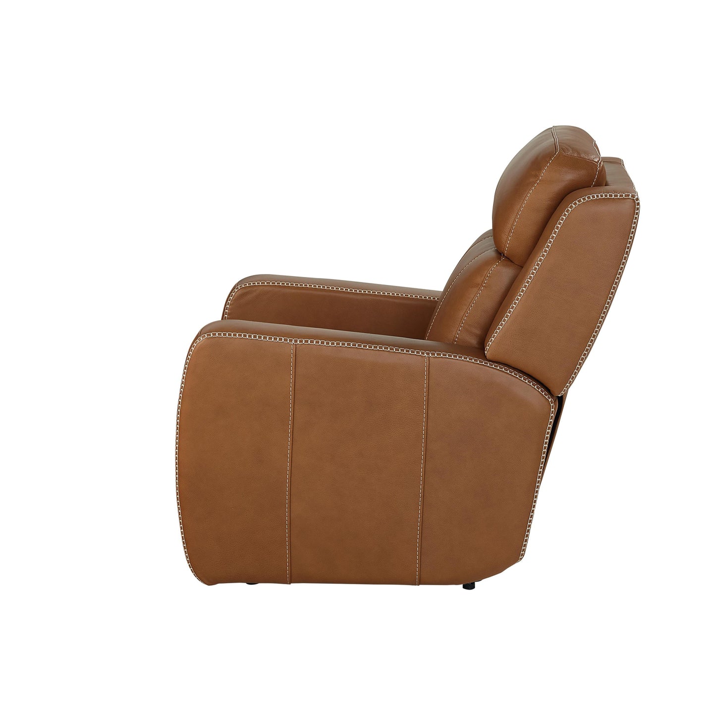 Bassett Club Level Norwood Power Motion Recliner in Tan Leather - Chapin Furniture