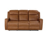 Bassett Club Level Norwood Power Motion Sofa in Tan Leather - Chapin Furniture