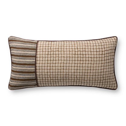 Loloi PLL0198  Brown 12'' x 27'' Pillow - Chapin Furniture