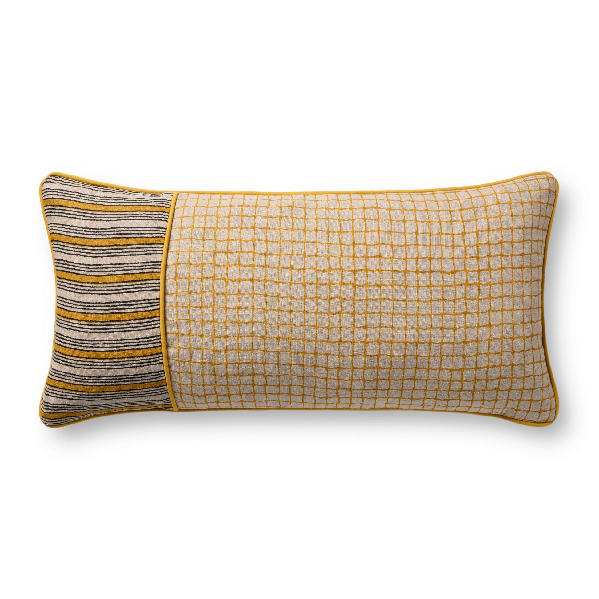 Loloi PLL0198  Yellow 12'' x 27'' Pillow - Chapin Furniture