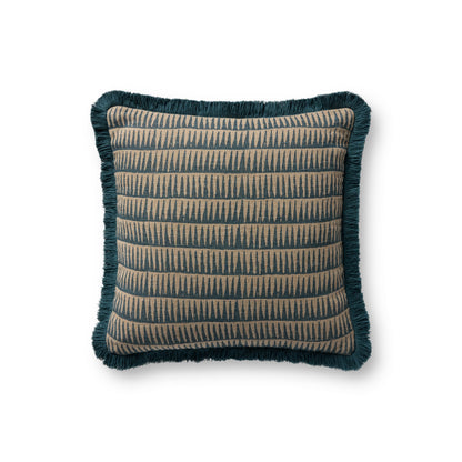 Loloi PLL0202  Natural / Blue 18'' x 18''Pillow - Chapin Furniture