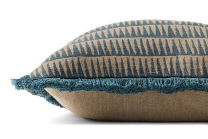 Loloi PLL0202  Natural / Blue 18'' x 18''Pillow - Chapin Furniture