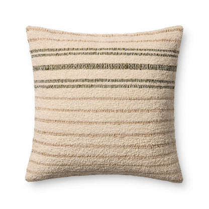 Amber Lewis x Loloi Atley PAL0057 Natural / Olive 22'' x 22'' Pillow - Chapin Furniture