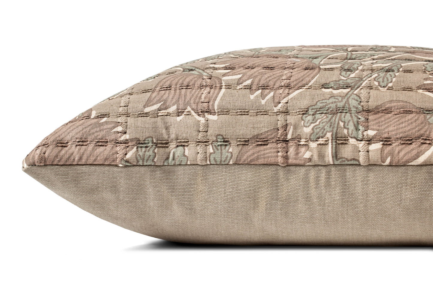 Jean Stoffer x Loloi PJS0019 Taupe / Rose 18'' x 18'' Pillow - Chapin Furniture