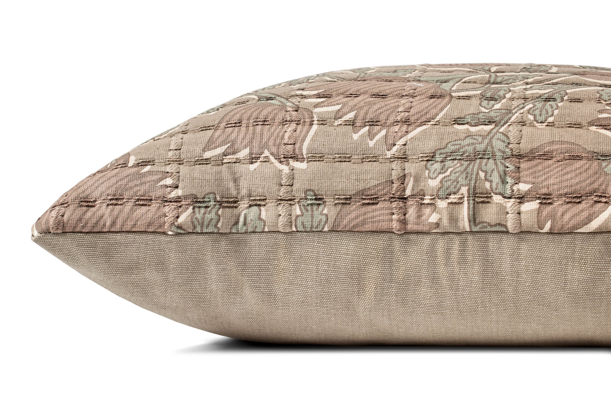 Jean Stoffer x Loloi PJS0019 Taupe / Rose 18'' x 18'' Pillow - Chapin Furniture