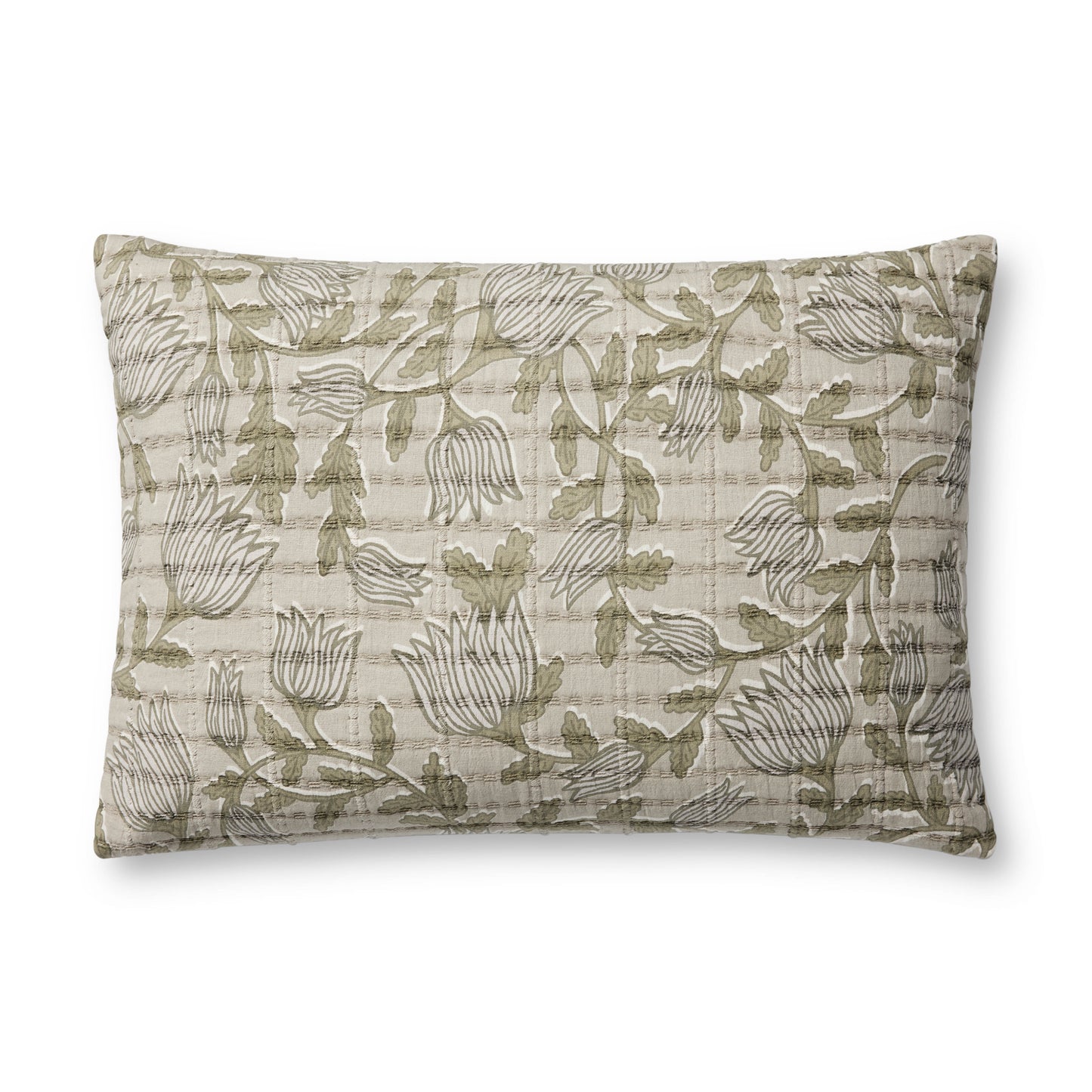 Jean Stoffer x Loloi PJS0023 Natural / Sage 16'' x 26''Pillow - Chapin Furniture