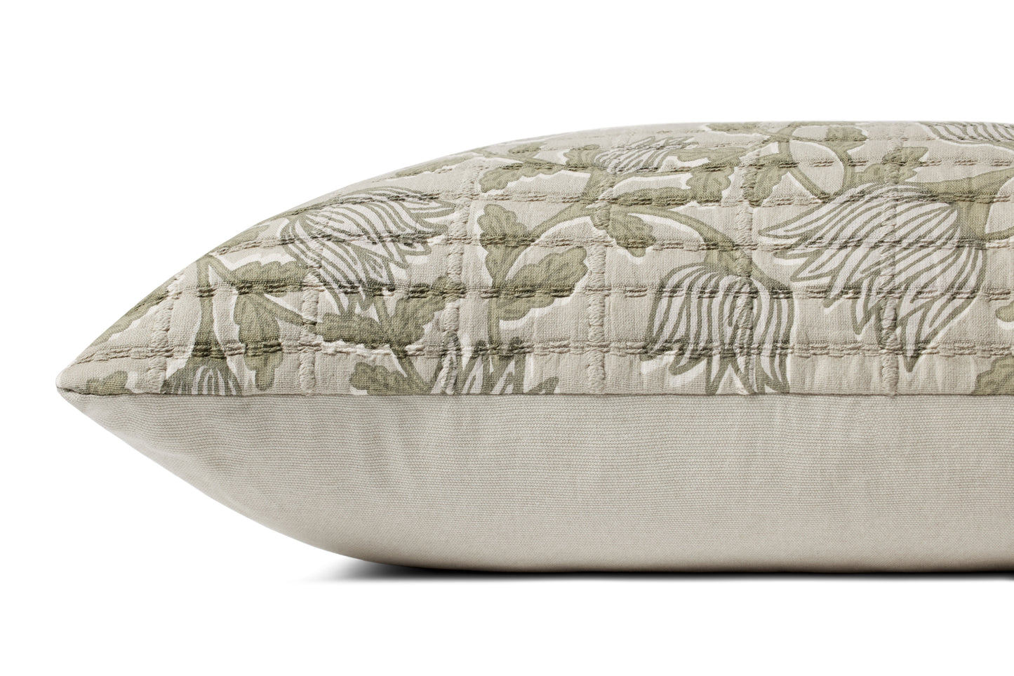 Jean Stoffer x Loloi PJS0023 Natural / Sage 16'' x 26''Pillow - Chapin Furniture