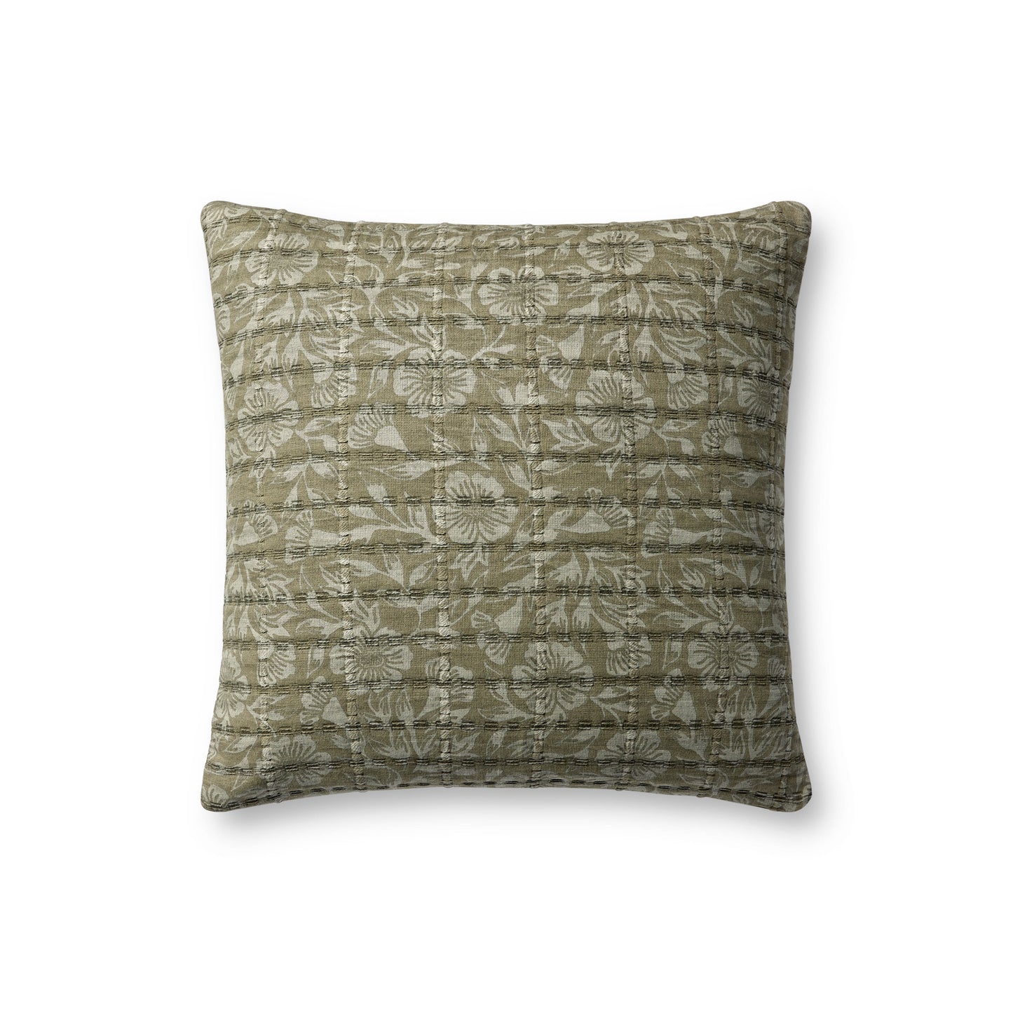 Jean Stoffer x Loloi PJS0024 Green / Grey 18'' x 18'' Pillow - Chapin Furniture