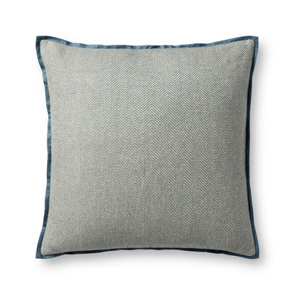Jean Stoffer x Loloi PJS0018 Blue 22'' x 22'' Pillow - Chapin Furniture