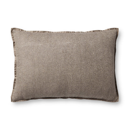 Jean Stoffer x Loloi PJS0018 Dark Taupe 16'' x 26'' Pillow - Chapin Furniture