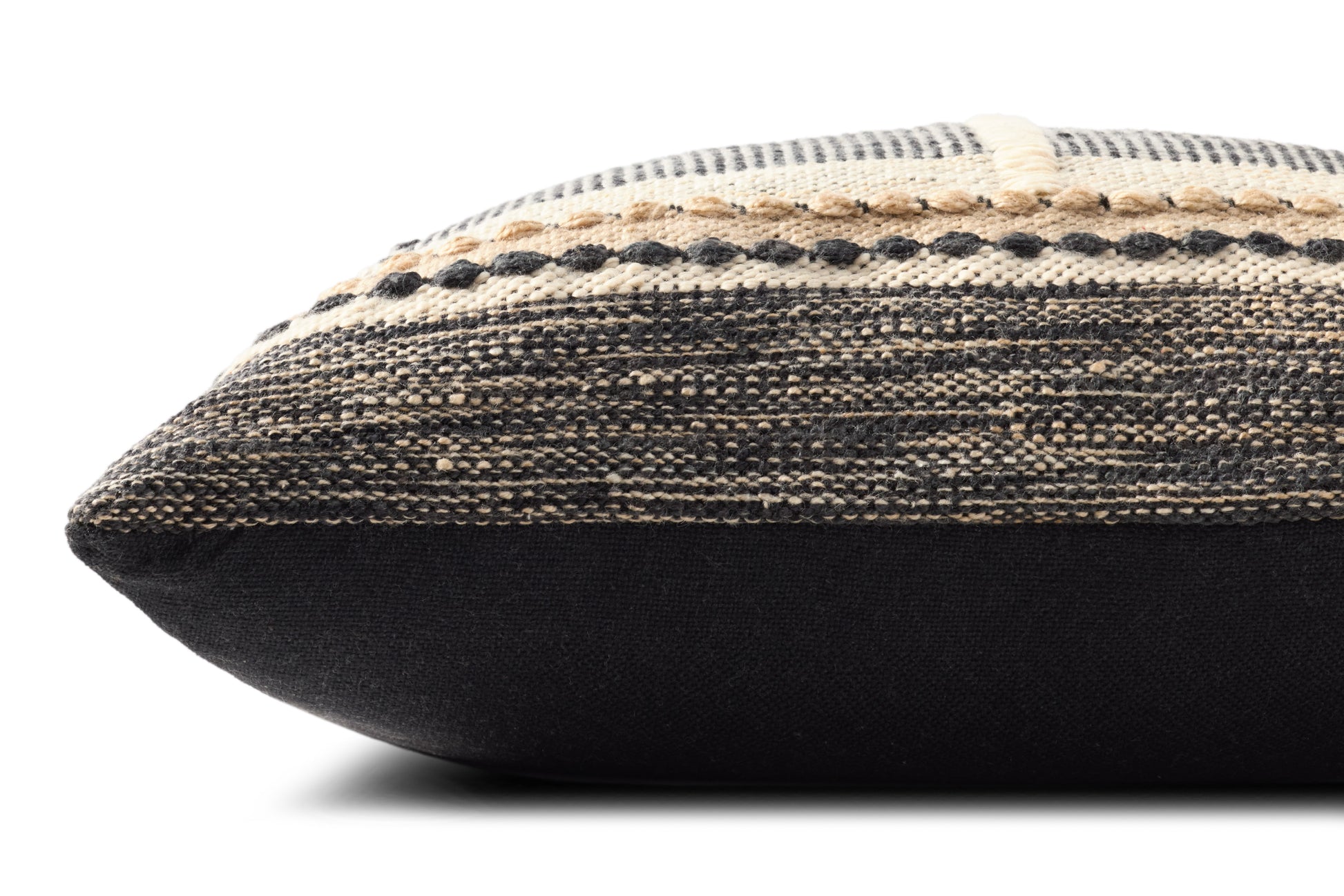 Loloi PLL0186  Black / Ivory 22'' x 22'' Pillow - Chapin Furniture