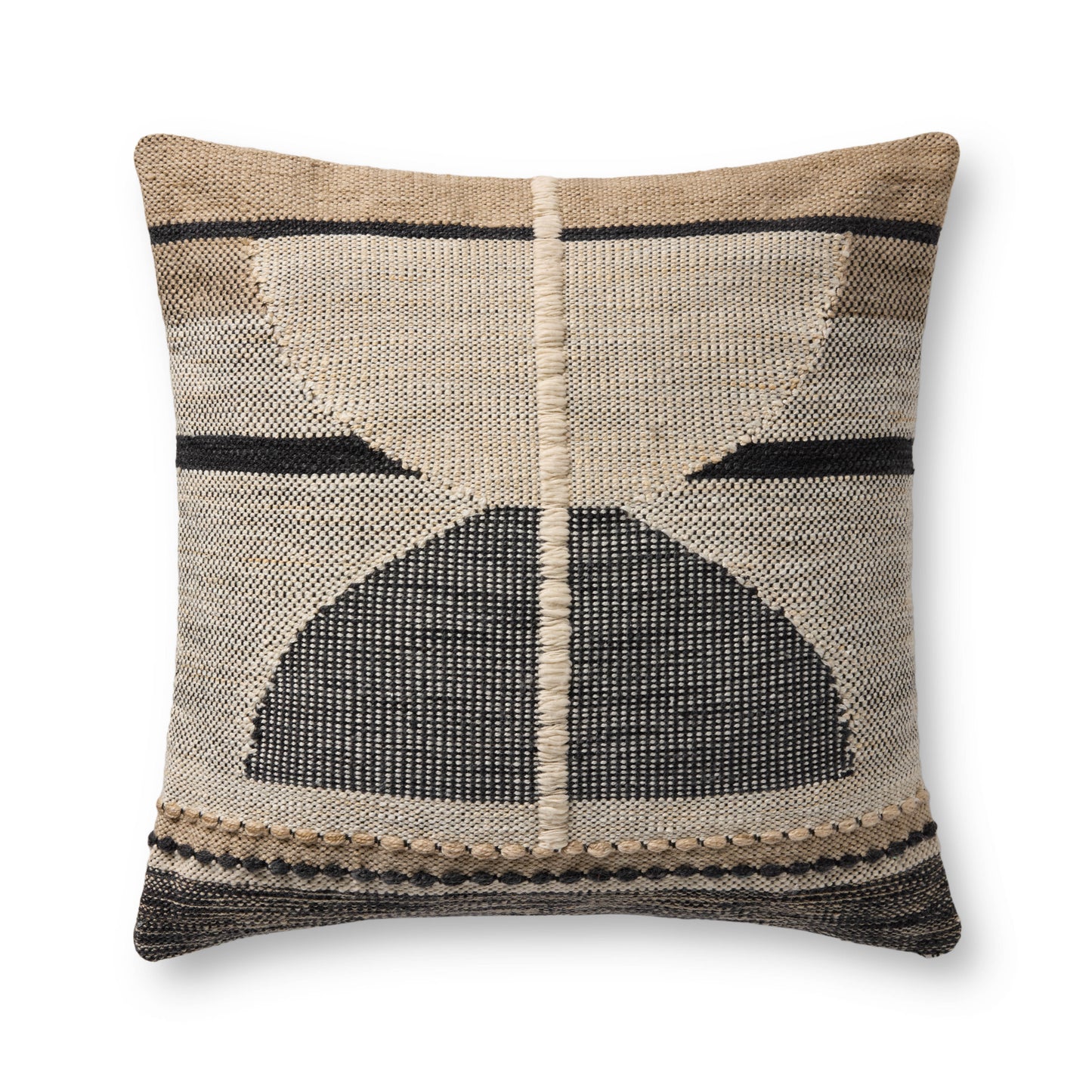 Loloi PLL0186  Black / Ivory 22'' x 22'' Pillow - Chapin Furniture