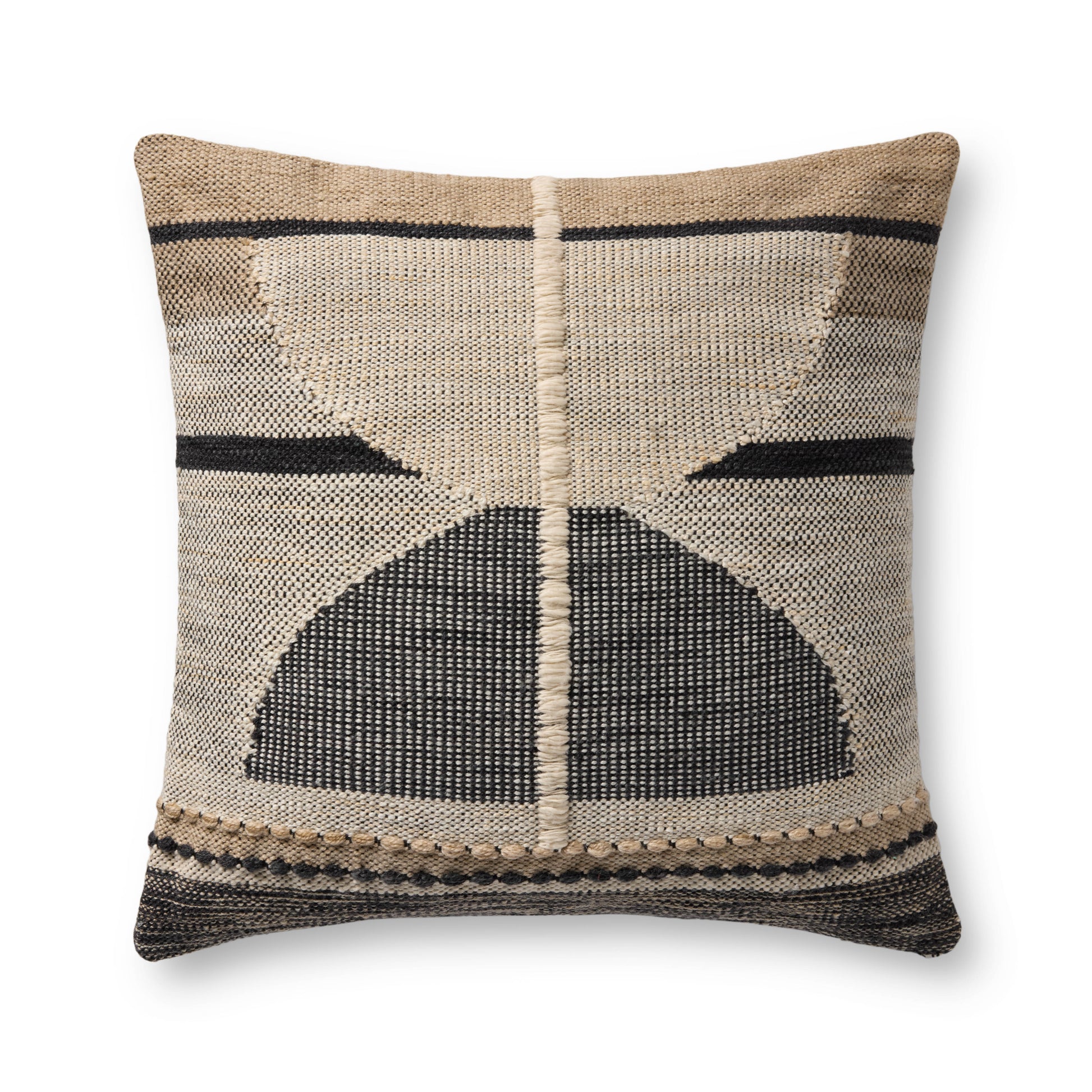 Loloi PLL0186  Black / Ivory 22'' x 22'' Pillow - Chapin Furniture