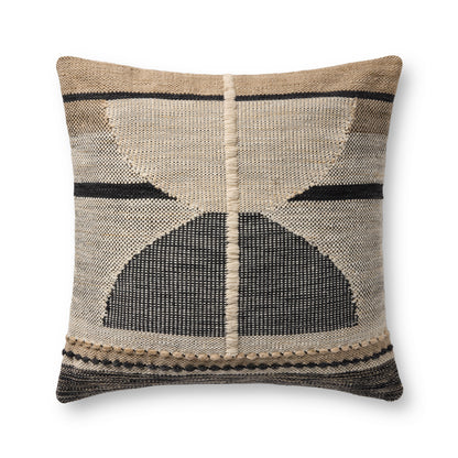 Loloi PLL0186  Black / Ivory 22'' x 22'' Pillow - Chapin Furniture
