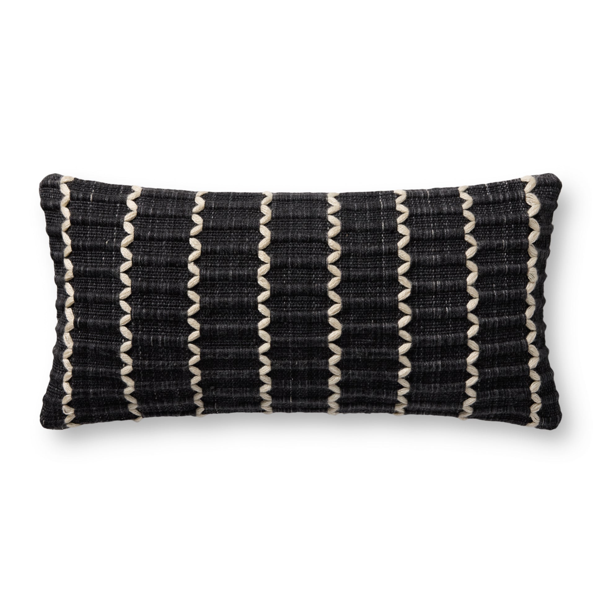 Loloi PLL0187  Black 12'' x 27'' Pillow - Chapin Furniture