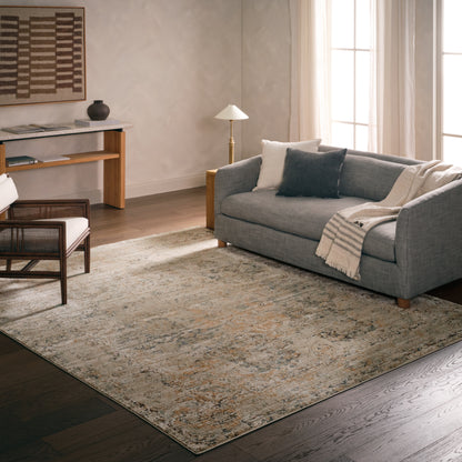 Patterned Silence Emery PSE02 Gray/Blue Indoor/Outdoor Rug - Chapin Furniture