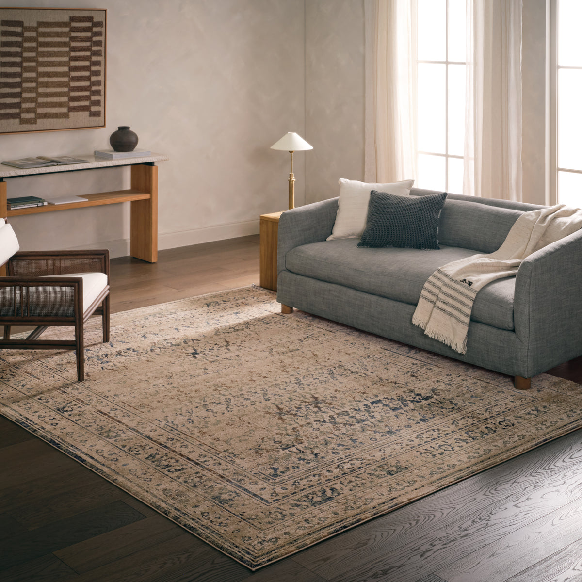 Patterned Silence Kaia PSE06 Blue/Gray Indoor/Outdoor Rug - Chapin Furniture