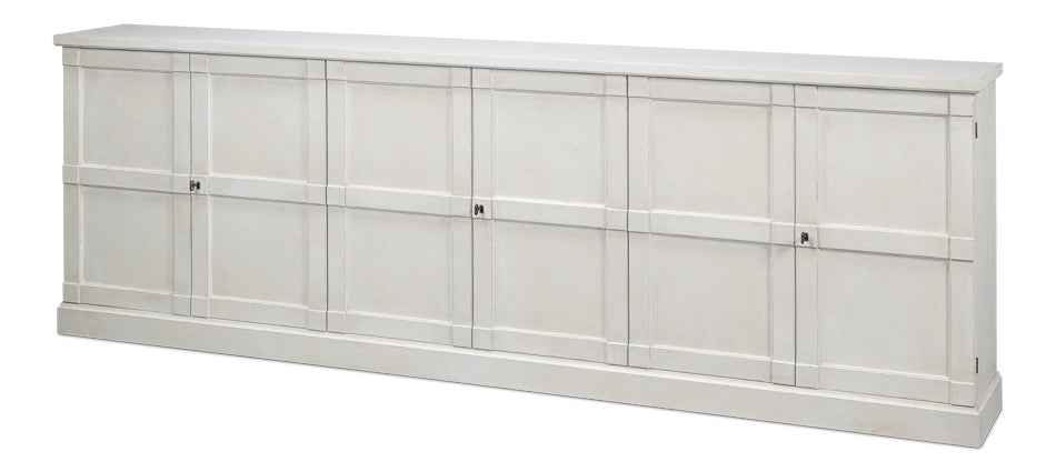 Luciana 6 Wood Door Buffet, 112", Stucco White - Chapin Furniture