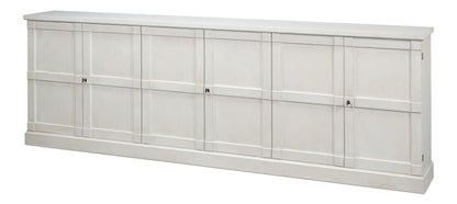 Luciana 6 Wood Door Buffet, 112", Stucco White - Chapin Furniture