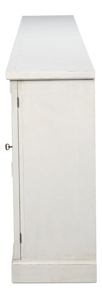 Luciana 6 Wood Door Buffet, 112", Stucco White - Chapin Furniture