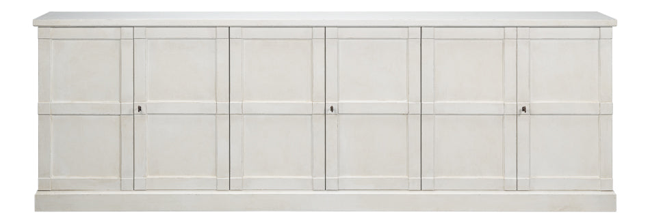 Luciana 6 Wood Door Buffet, 112", Stucco White - Chapin Furniture