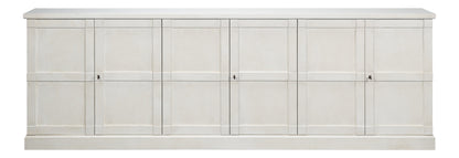 Luciana 6 Wood Door Buffet, 112", Stucco White - Chapin Furniture