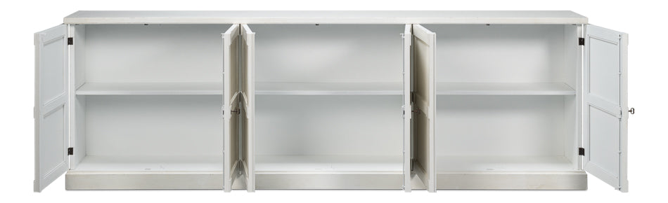 Luciana 6 Wood Door Buffet, 112", Stucco White - Chapin Furniture