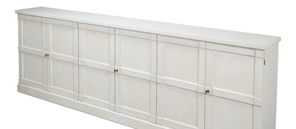 Luciana 6 Wood Door Buffet, 112", Stucco White - Chapin Furniture