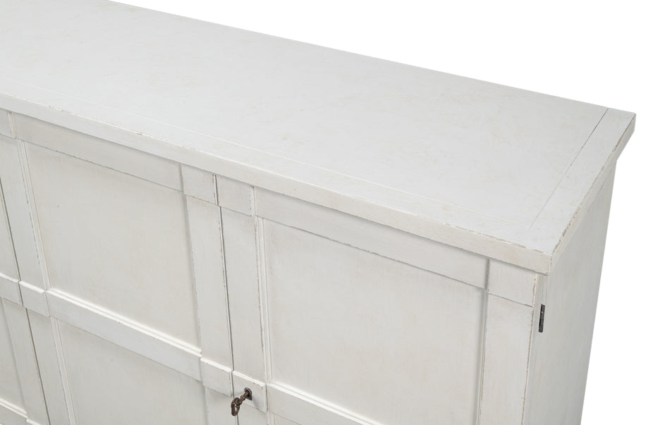 Luciana 6 Wood Door Buffet, 112", Stucco White - Chapin Furniture