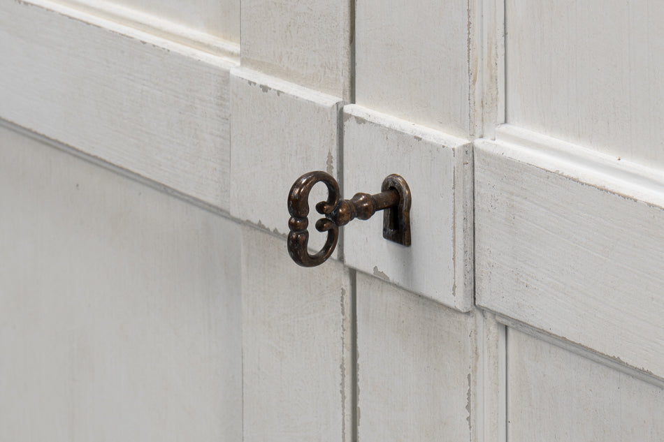 Luciana 6 Wood Door Buffet, 112", Stucco White - Chapin Furniture