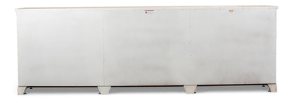 Luciana 6 Wood Dr Buffet, 112", Distressed White - Chapin Furniture