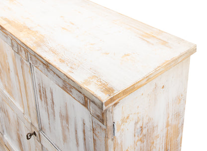 Luciana 6 Wood Dr Buffet, 112", Distressed White - Chapin Furniture
