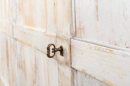 Luciana 6 Wood Dr Buffet, 112", Distressed White - Chapin Furniture