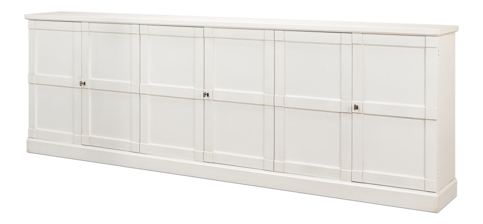 Luciana 6 Wood Door Buffet, 112", Cortina White - Chapin Furniture
