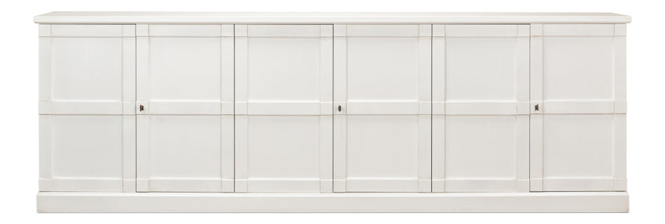 Luciana 6 Wood Door Buffet, 112", Cortina White - Chapin Furniture