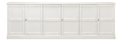 Luciana 6 Wood Door Buffet, 112", Cortina White - Chapin Furniture