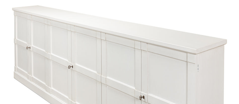 Luciana 6 Wood Door Buffet, 112", Cortina White - Chapin Furniture